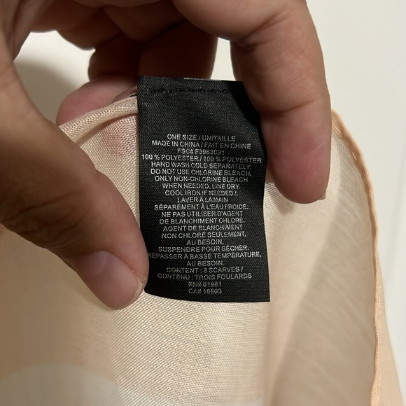 3 Spring Scarves.  Dark Orange/Light Orange.  Peach/Cream.  Yellow Floral. - Picture 6 of 8